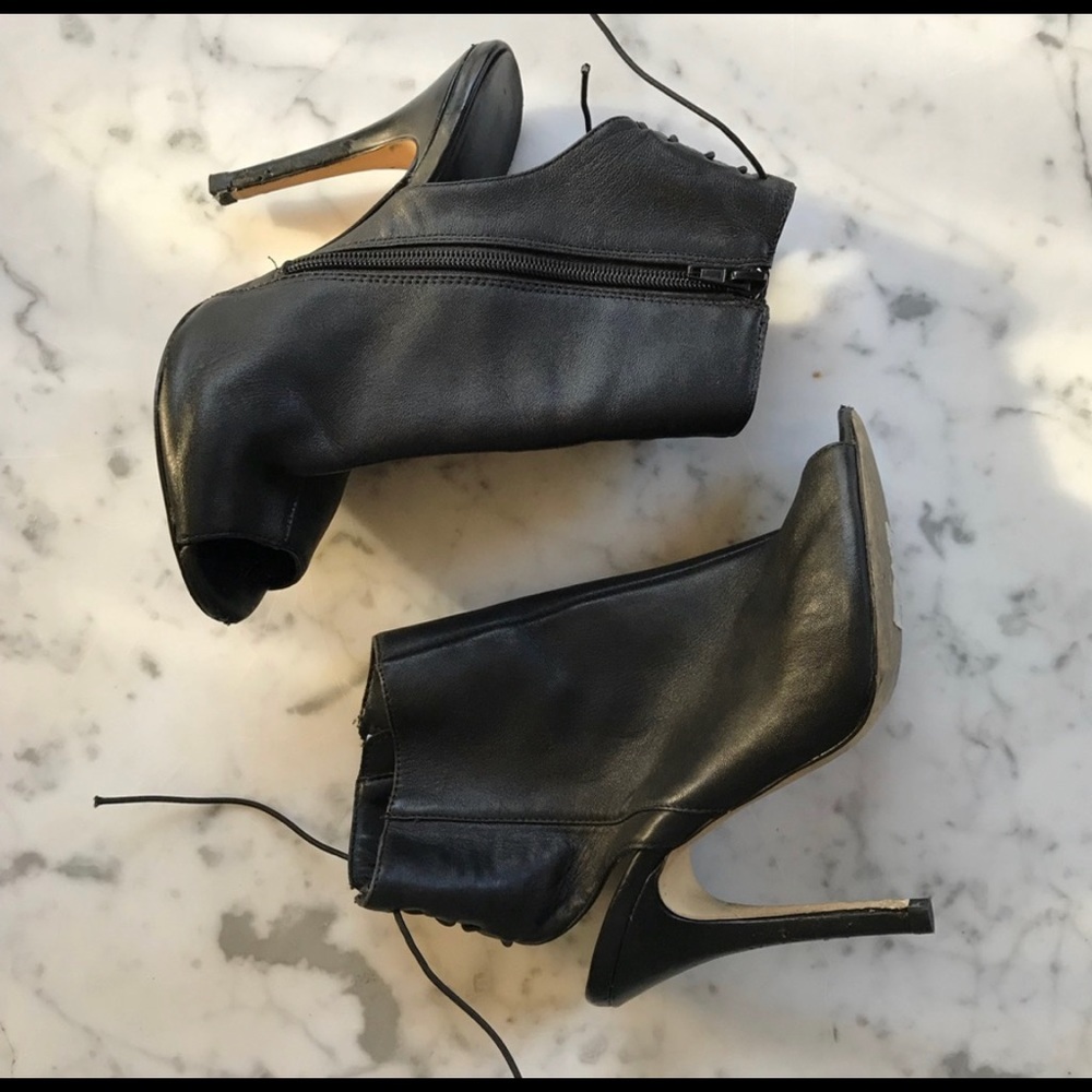 Chinese Laundry Black Lace-Up Booties